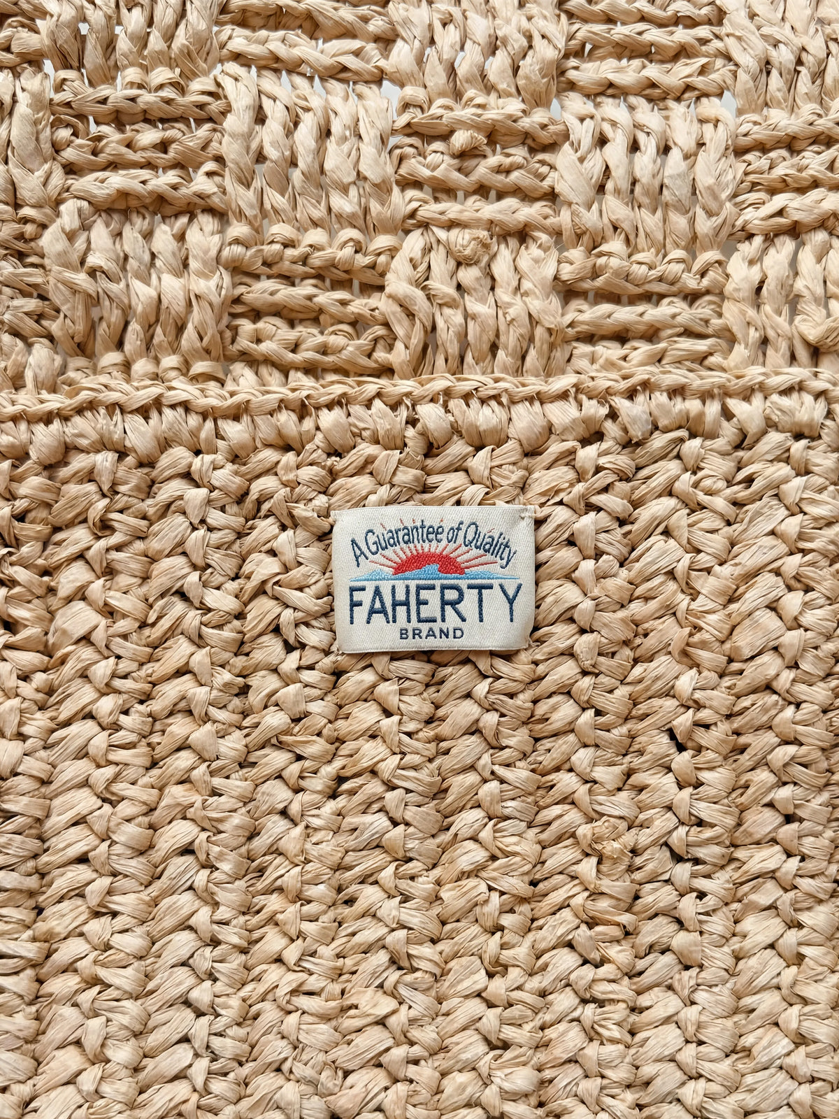 Faherty Label Straw Market Tote - Natural