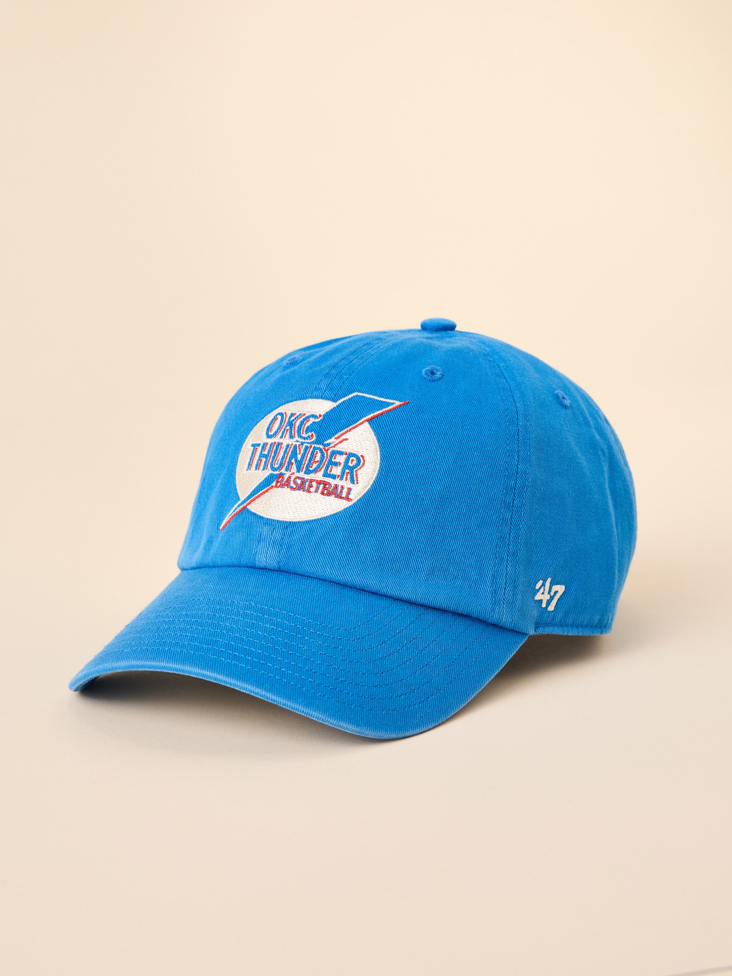 A bright Blue OKC Thunder hat