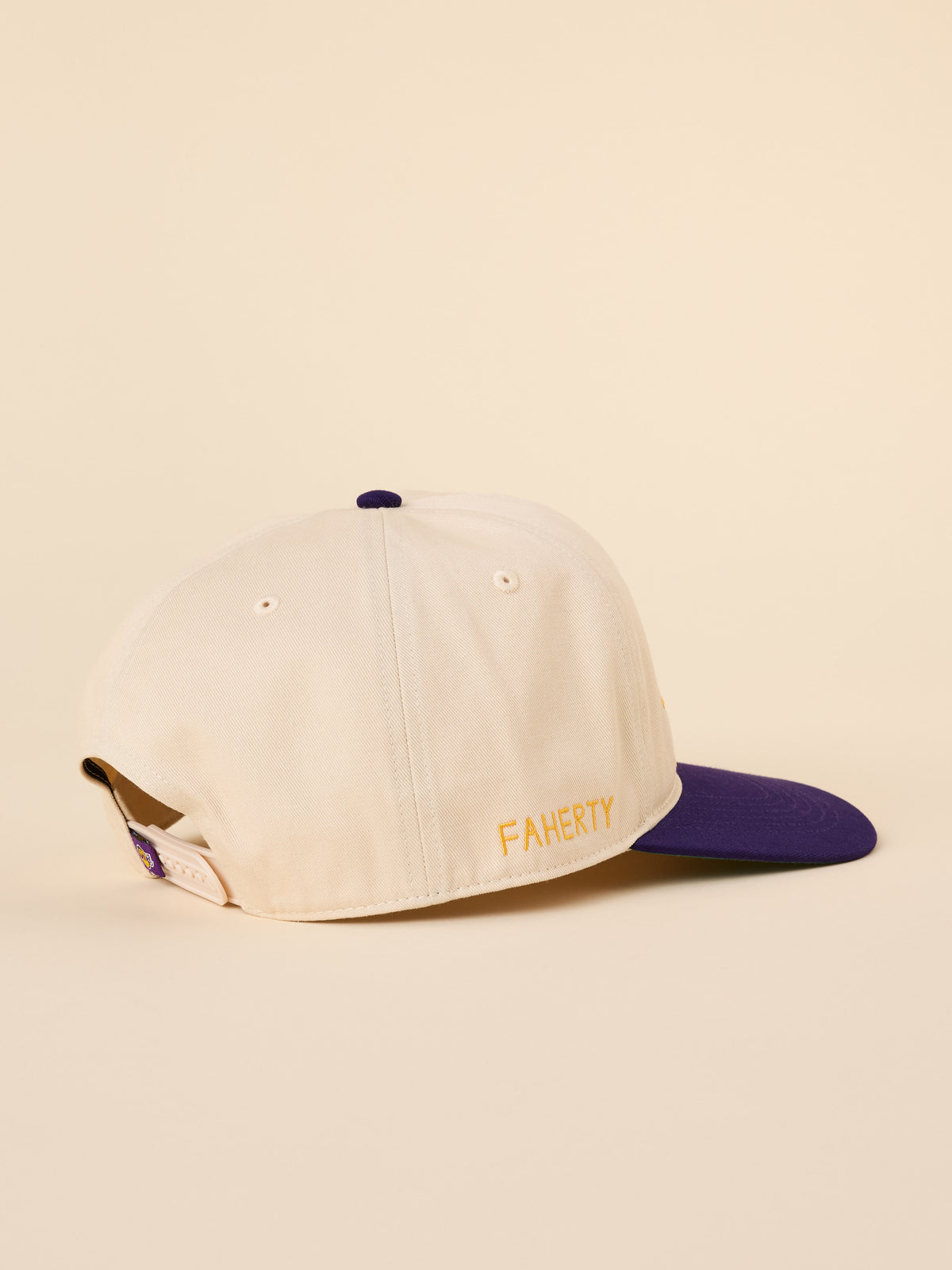 A beige and purple LA Lakers hat, image 2 of 3