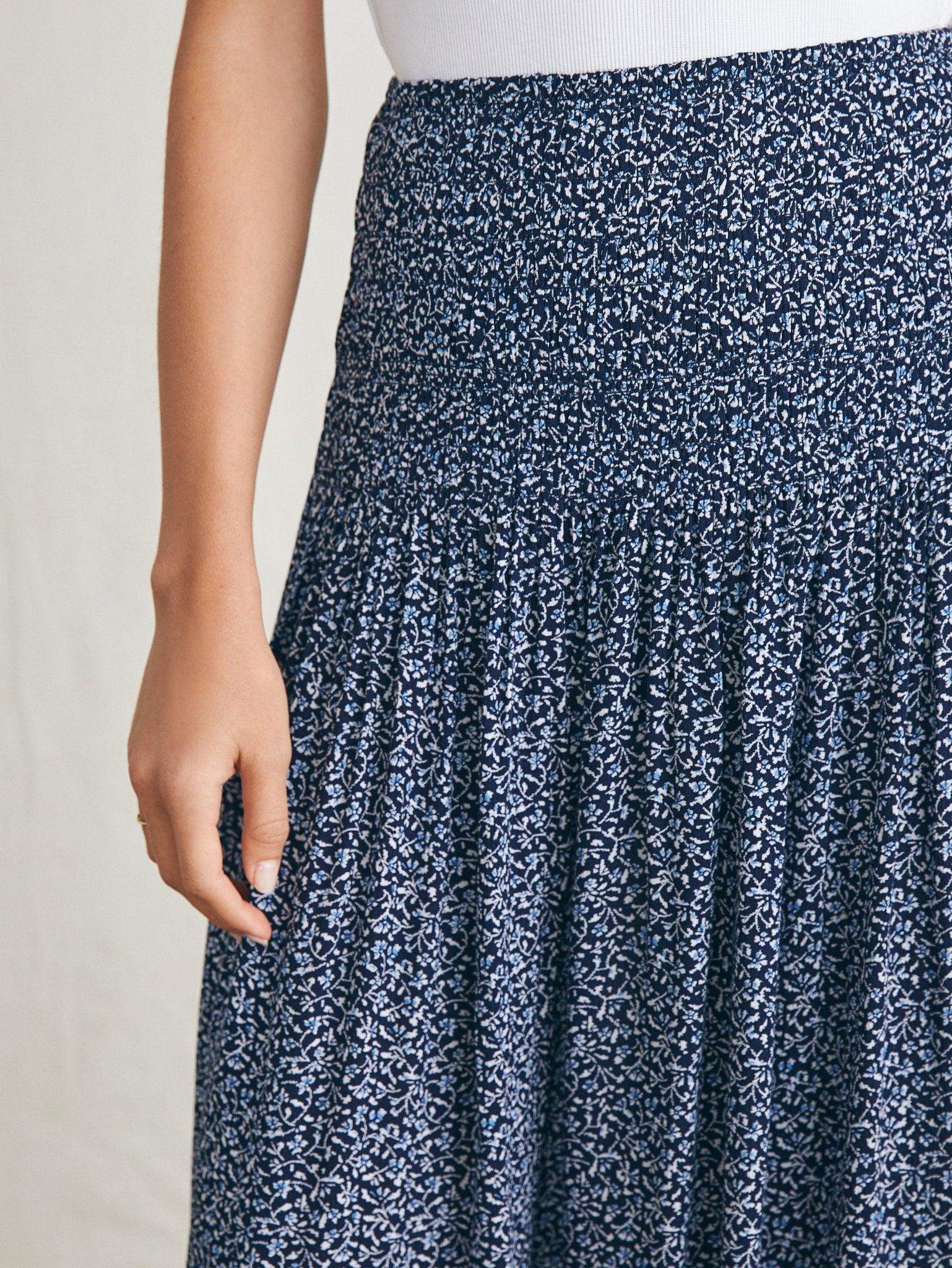Alisee Skirt - Navy Riverton Ditsy - Faherty Brand