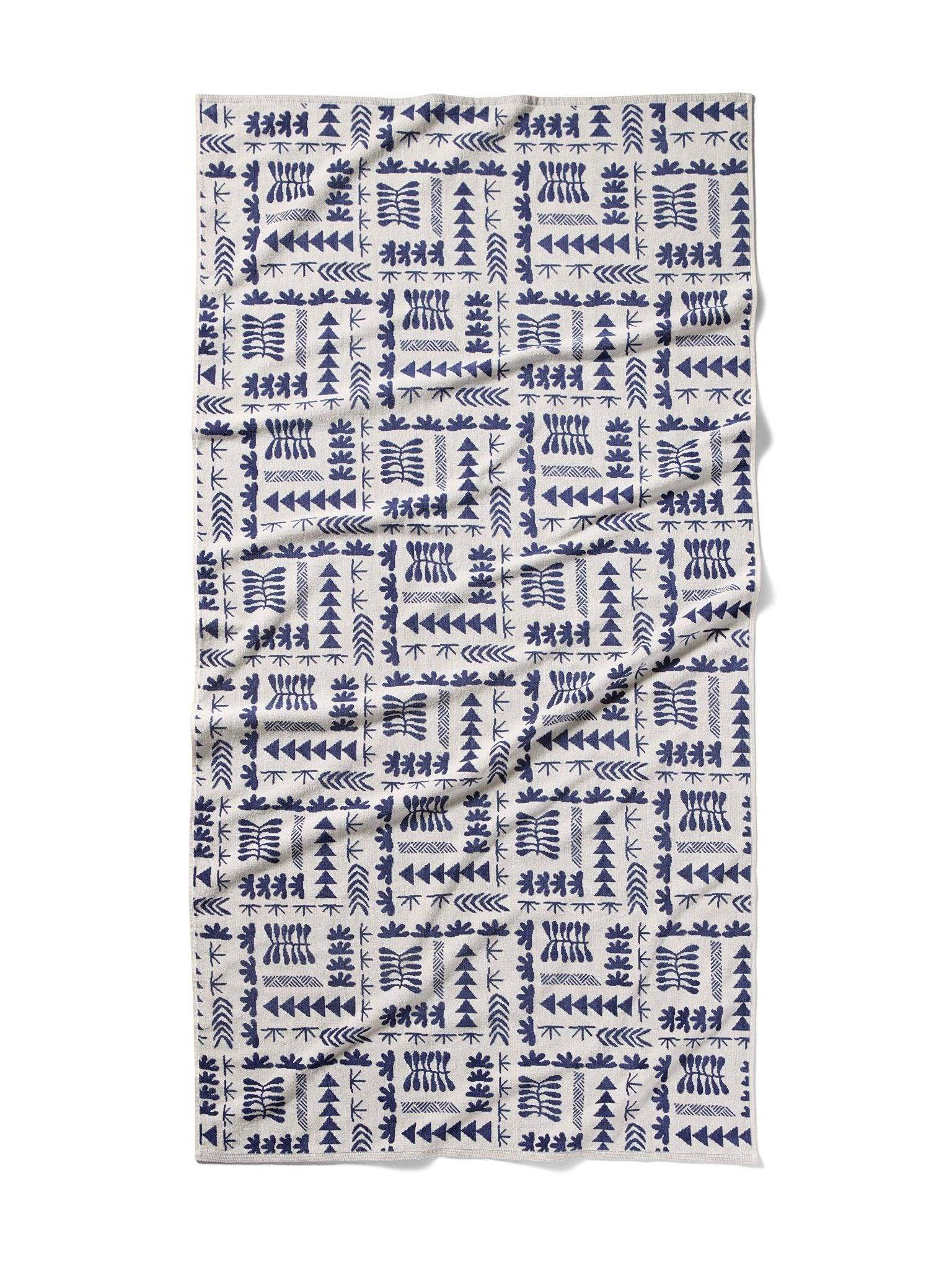 Anna Kahalekulu Beach Towel - Seaside Naupaka Block