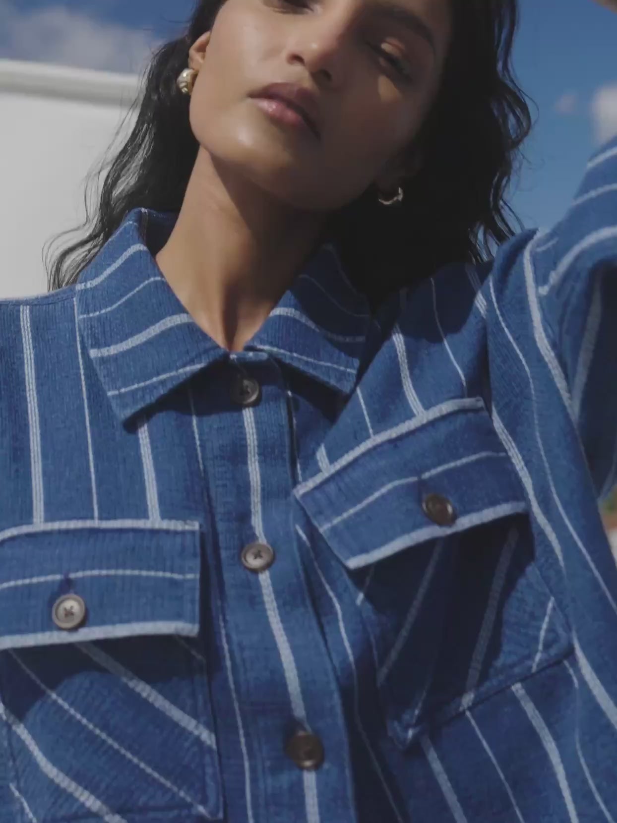 Island Tide Shirt Jacket - Indigo Drift Stripe | Faherty Brand