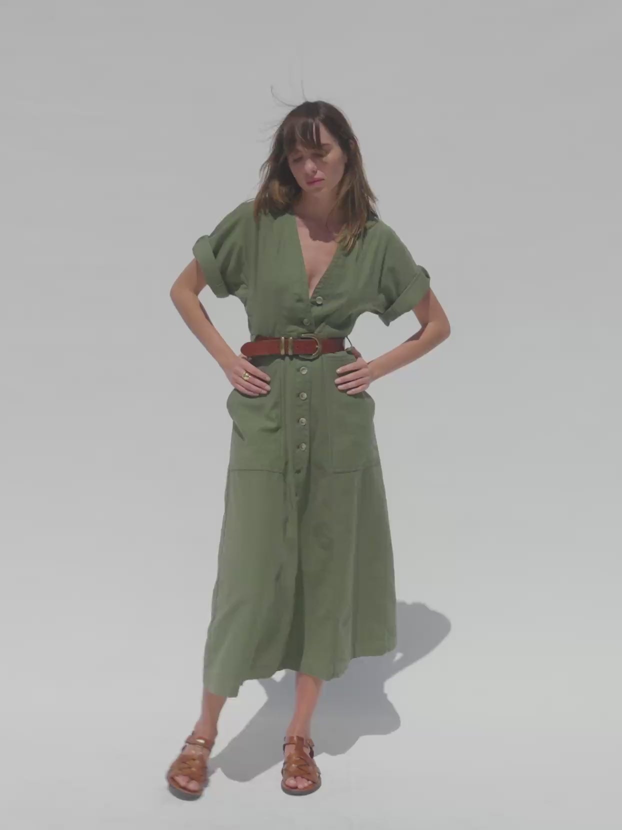 Soft Stretch Camille Dress - Moss | Faherty Brand