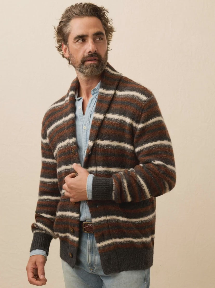 Striped Cardigan Sweater - Rocky Peak Stripe | Faherty Brand