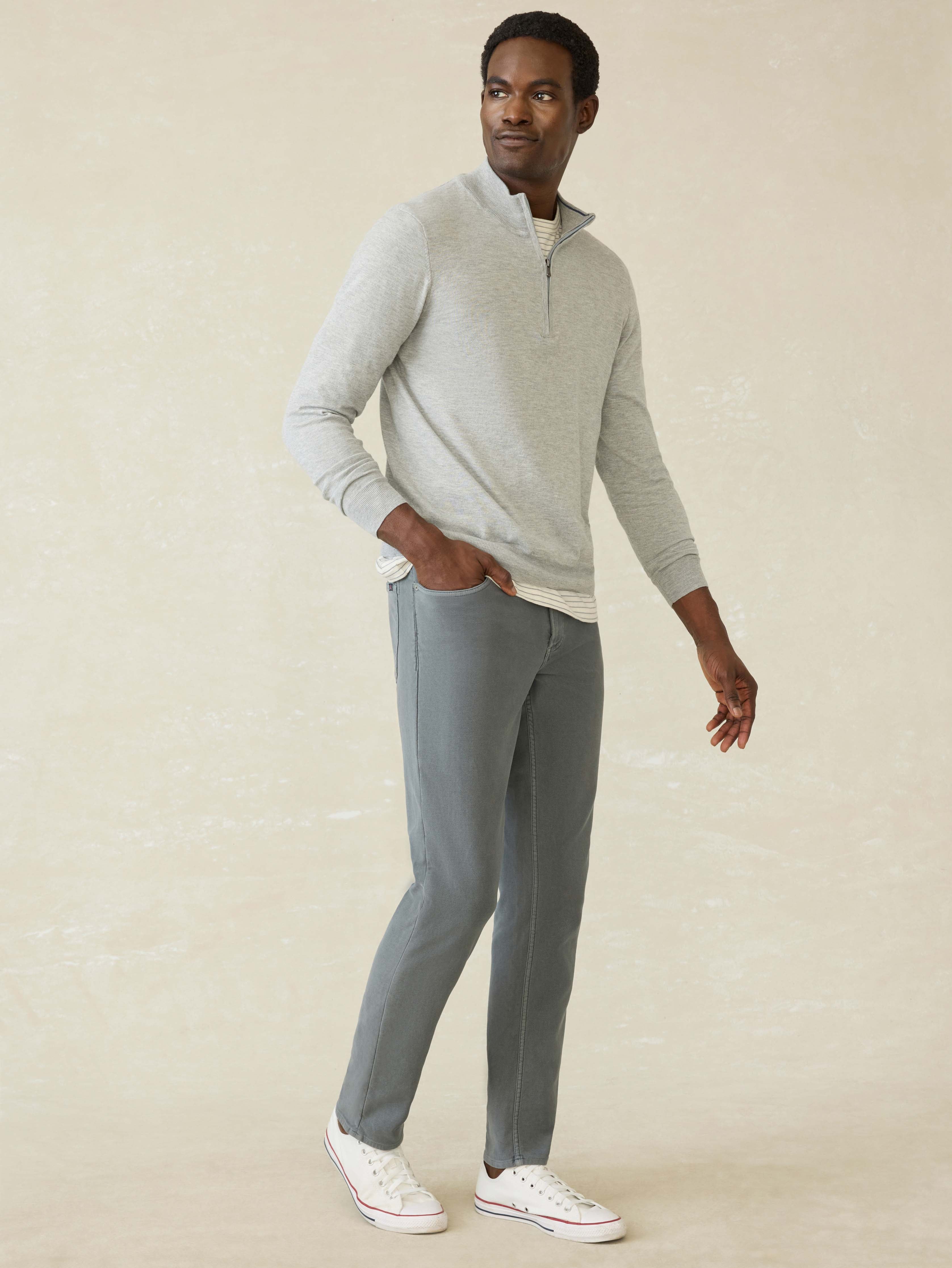 Stretch Terry 5-Pocket Pant - Slate