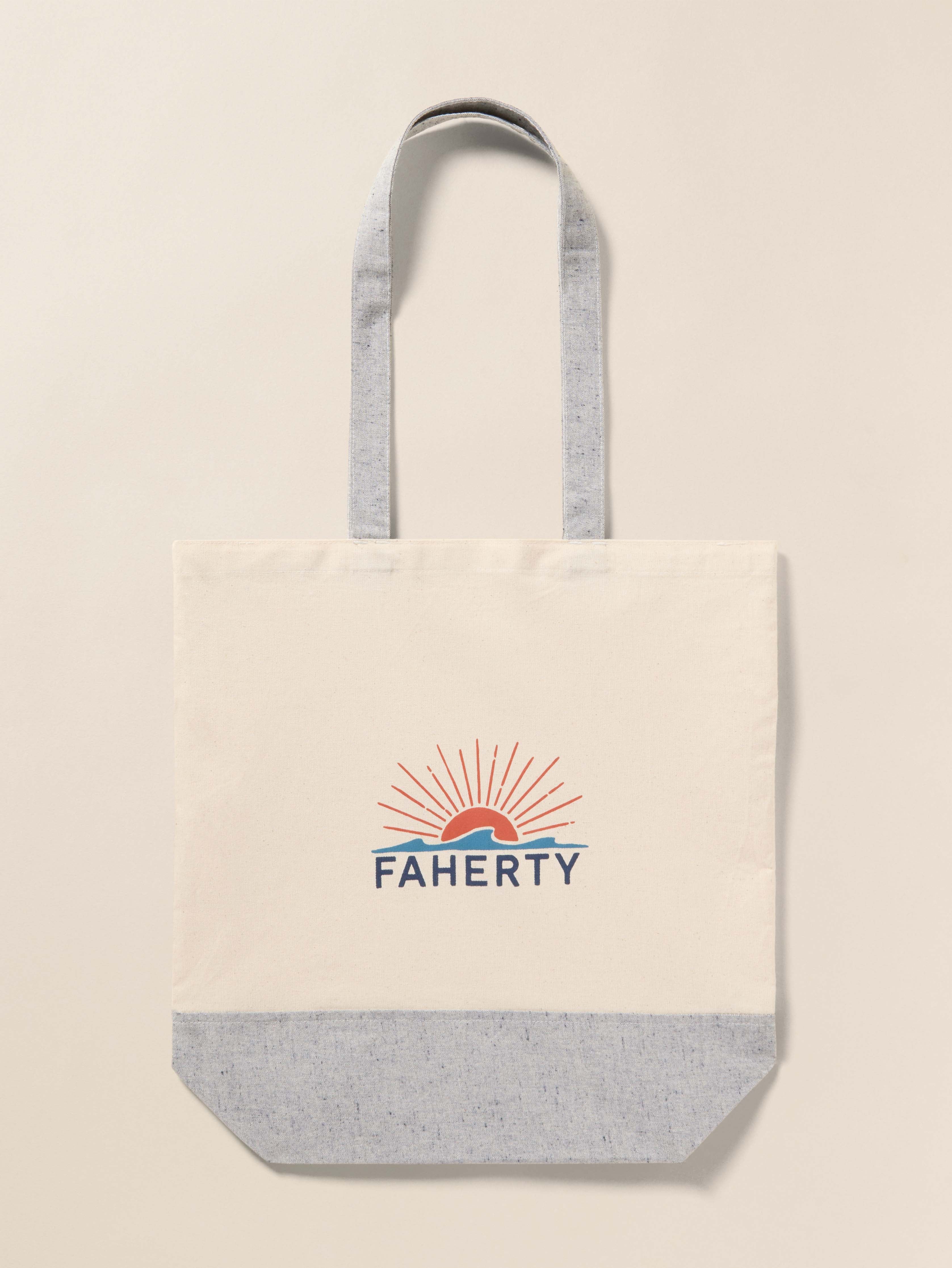 Faherty Canvas Logo Tote - Grey