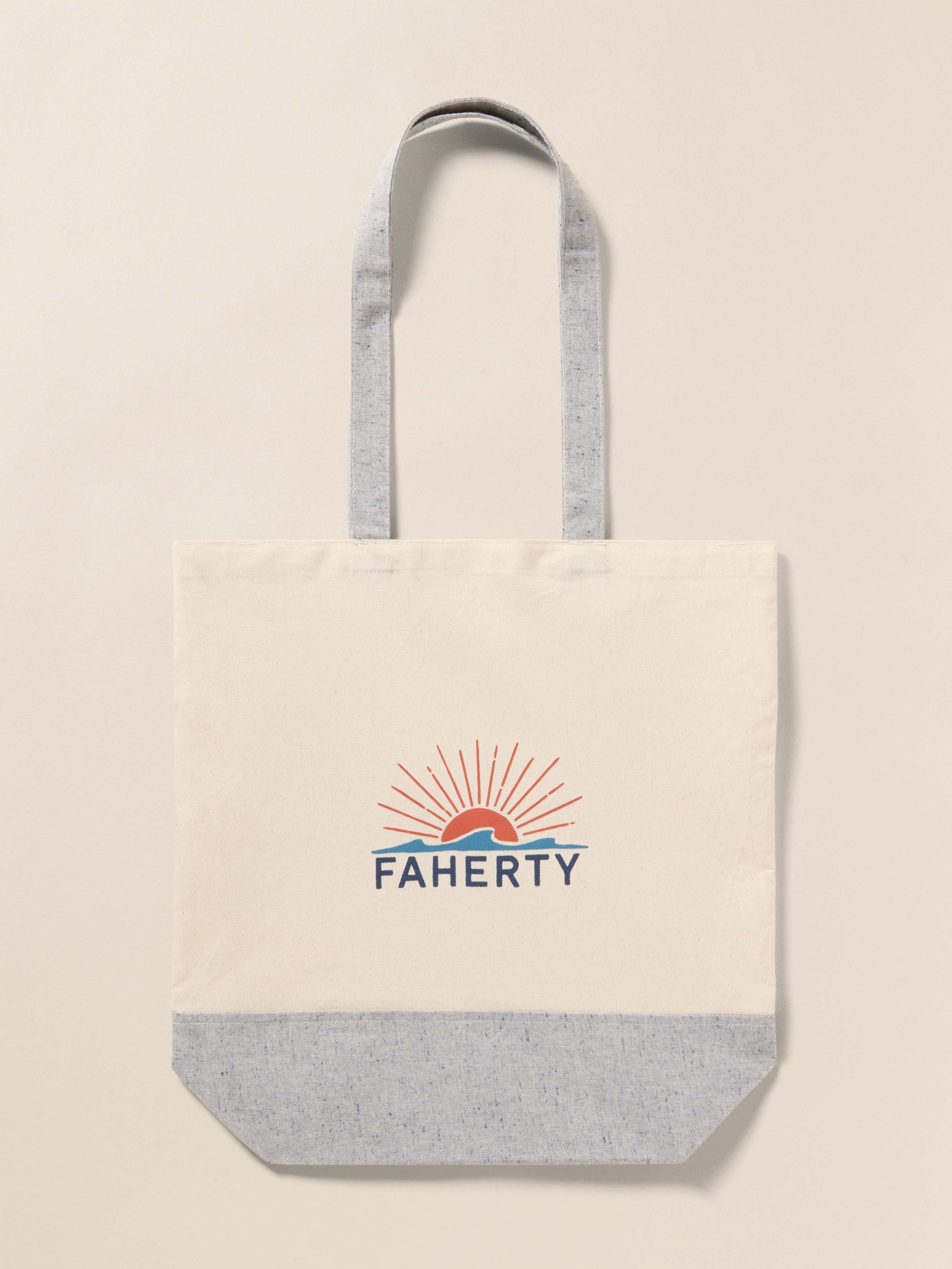 Faherty Canvas Logo Tote - Grey