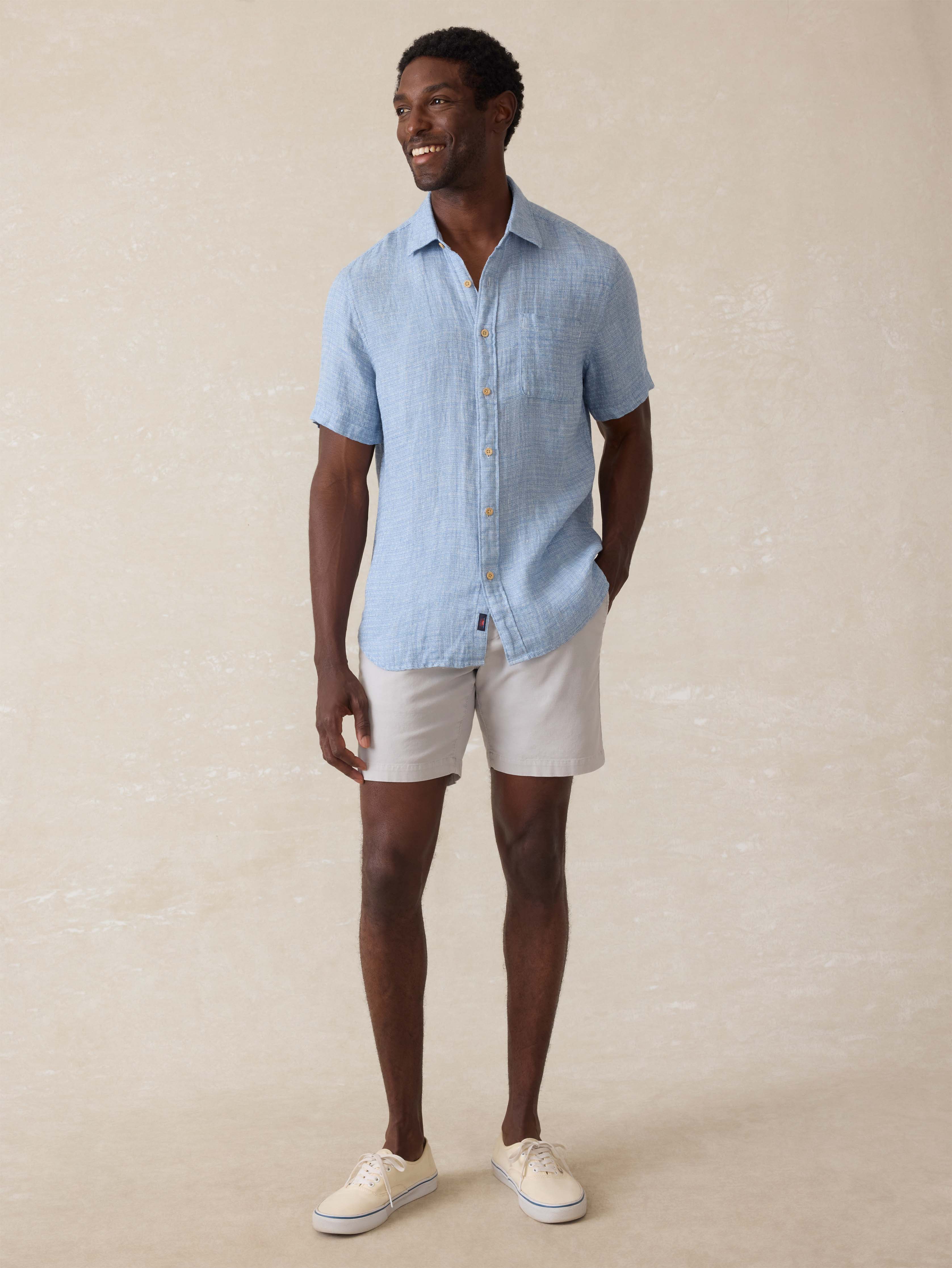 Tradewinds Linen Blend Short - Blue Abyss