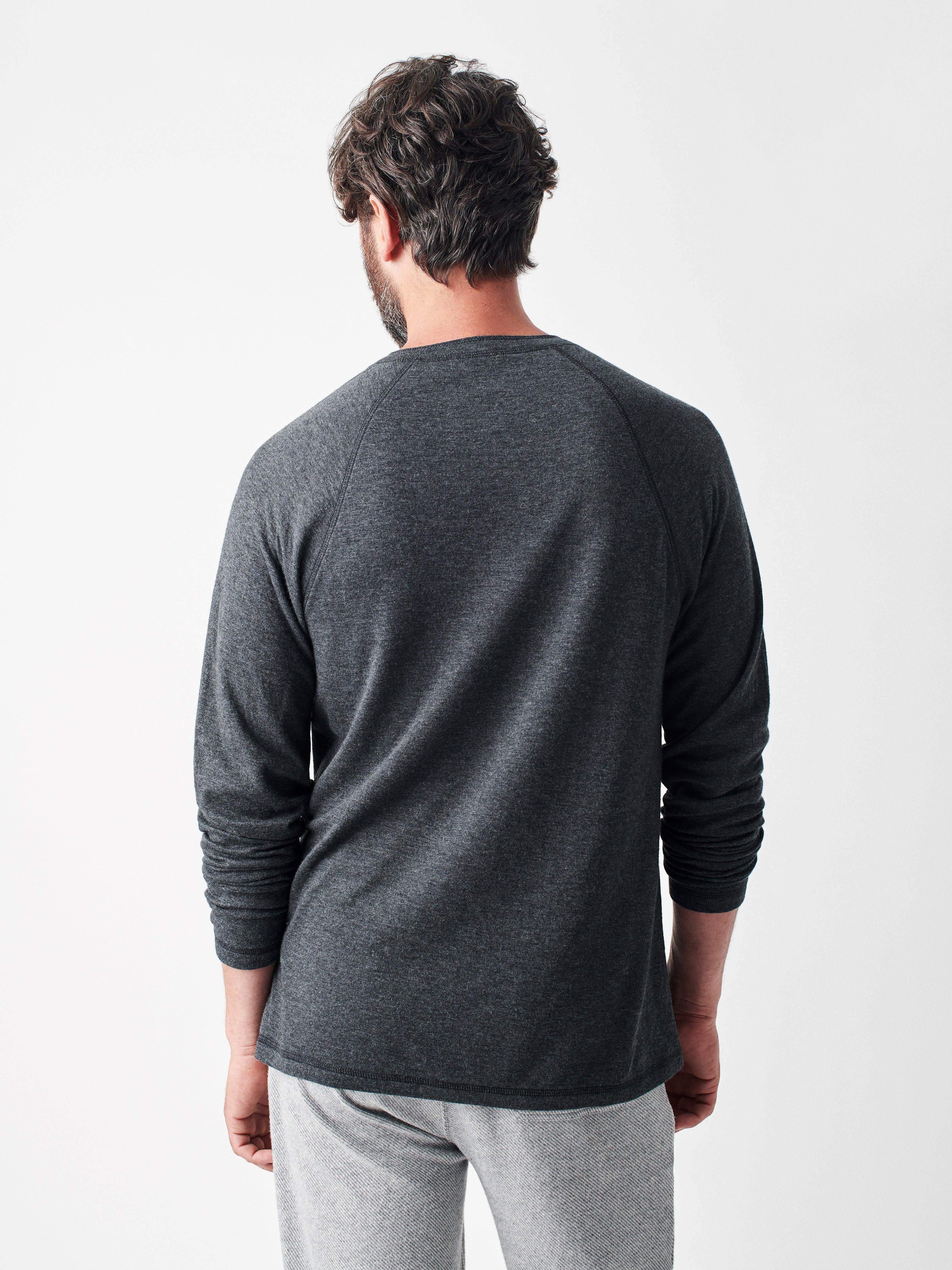 Long-Sleeve Newport Cloud Henley (Tall) - Charcoal