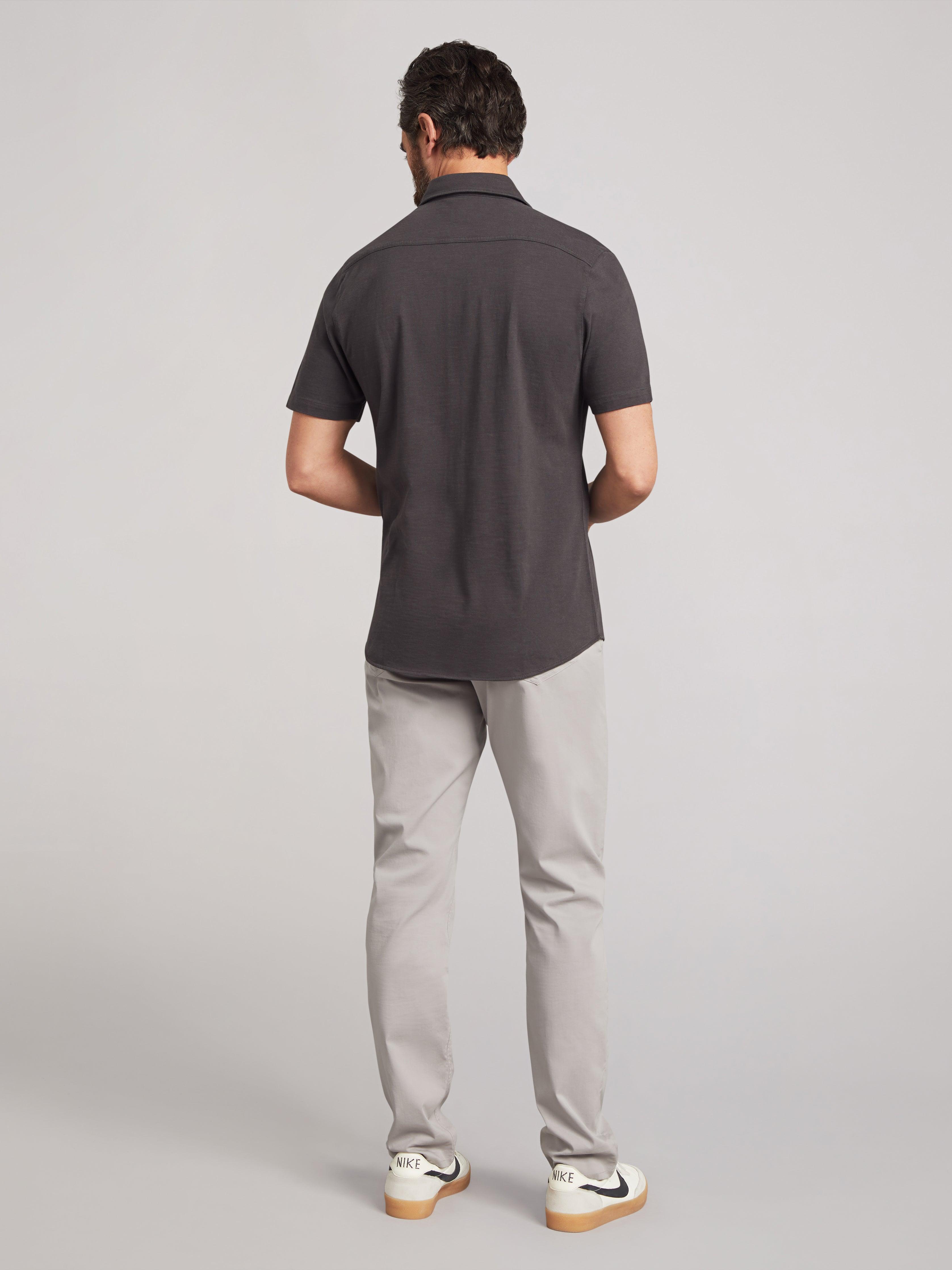 Short-Sleeve Sunwashed Knit Shirt (Tall) - Washed Black