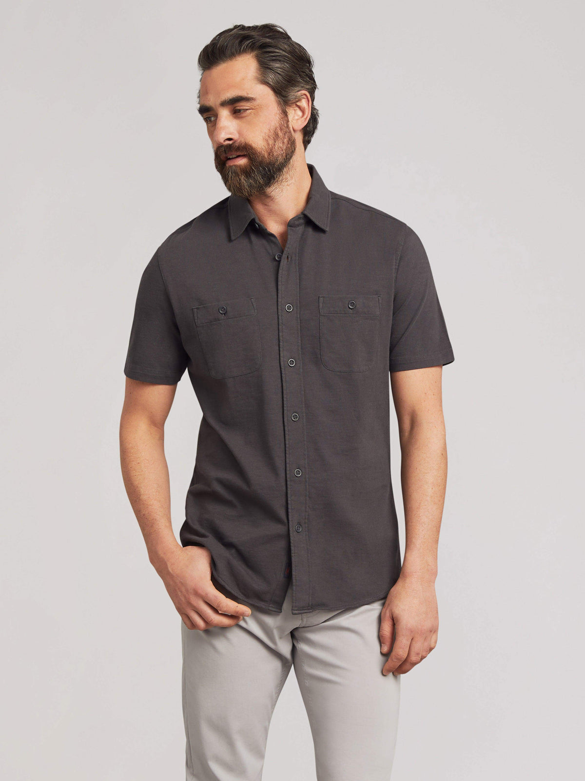 Short-Sleeve Knit Seasons (Tall) - Washed Black, image 1 of 4