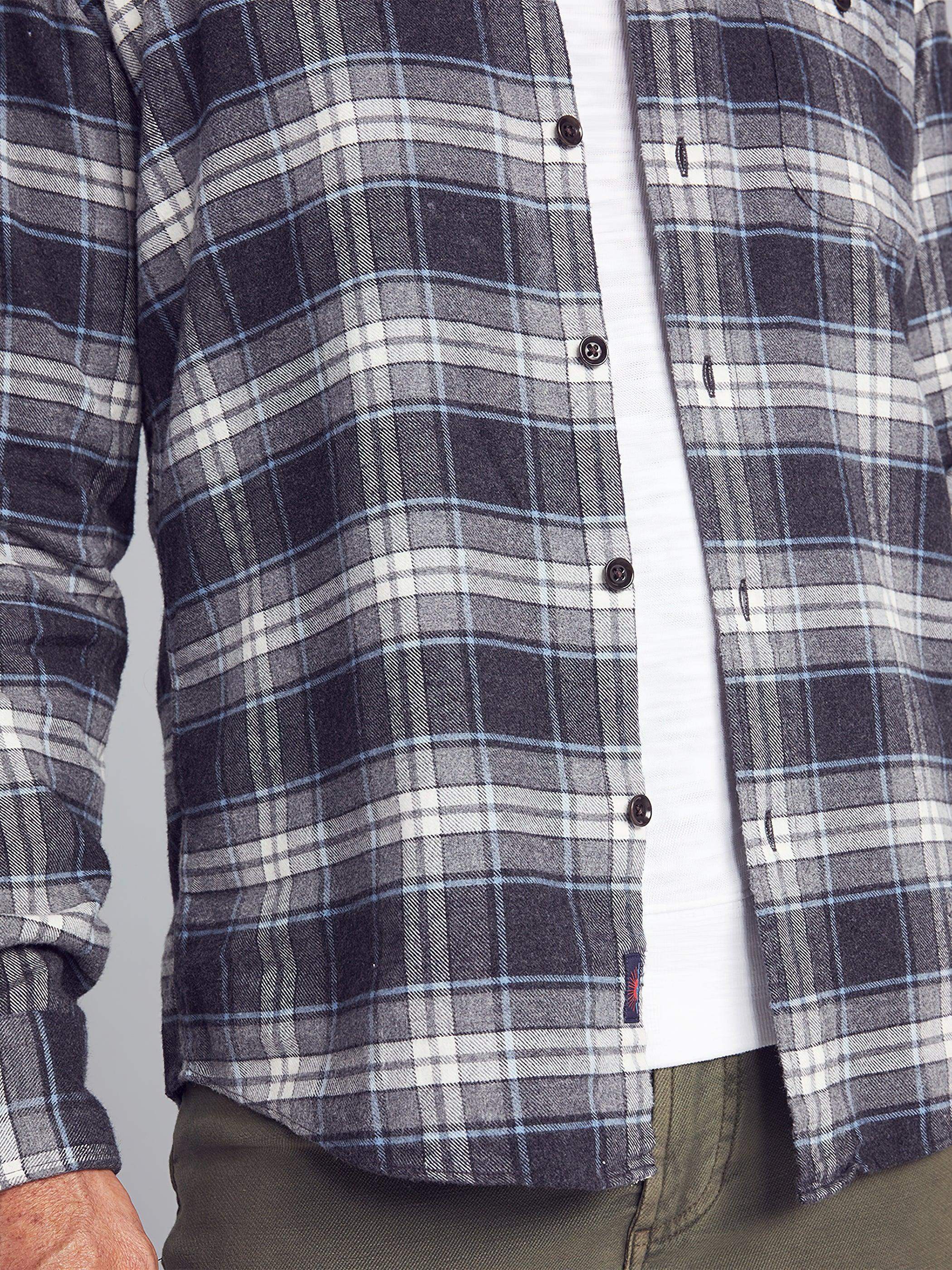 Stretch Seaview Flannel - Polar Night Plaid