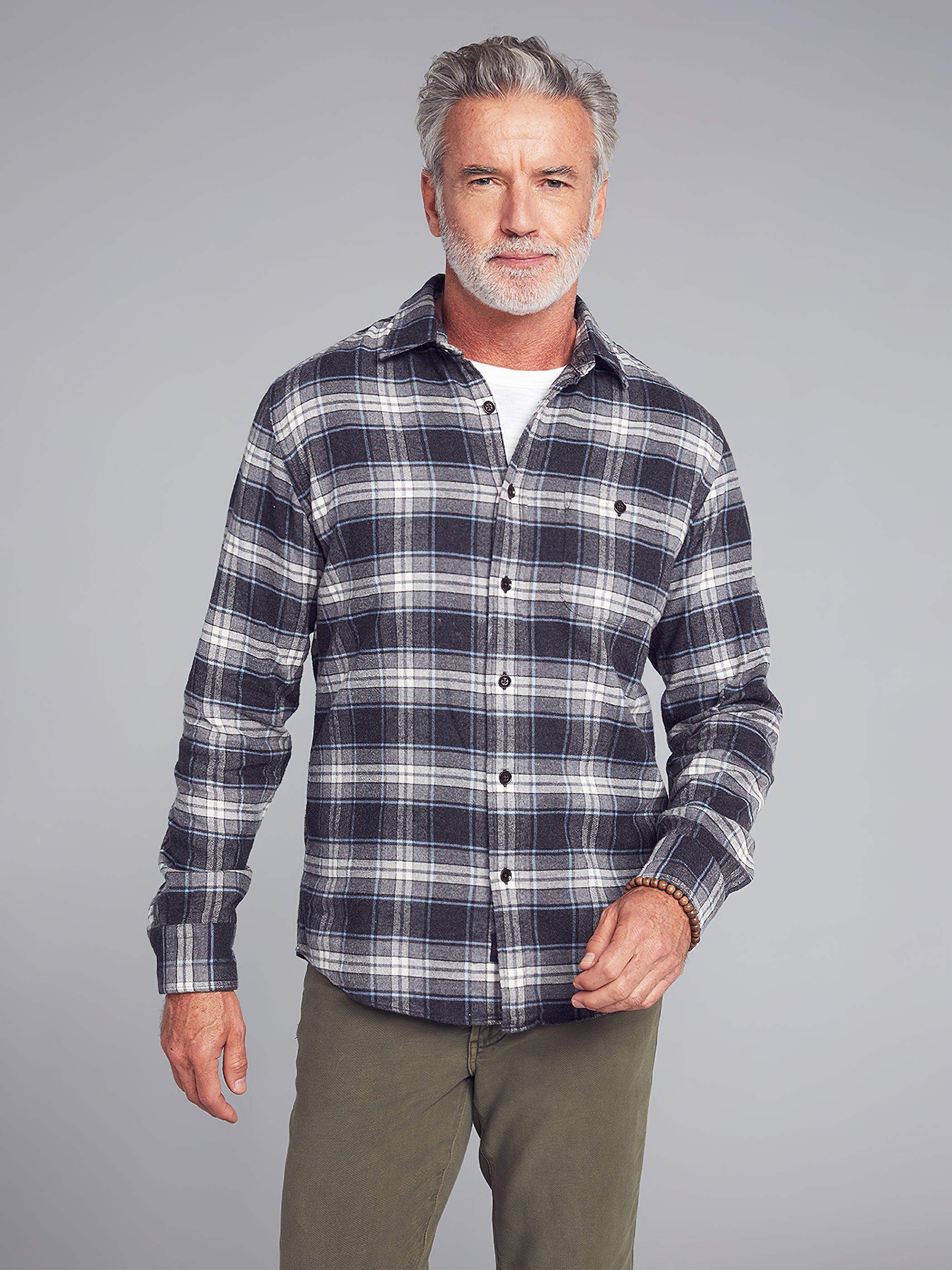 Stretch Seaview Flannel - Polar Night Plaid