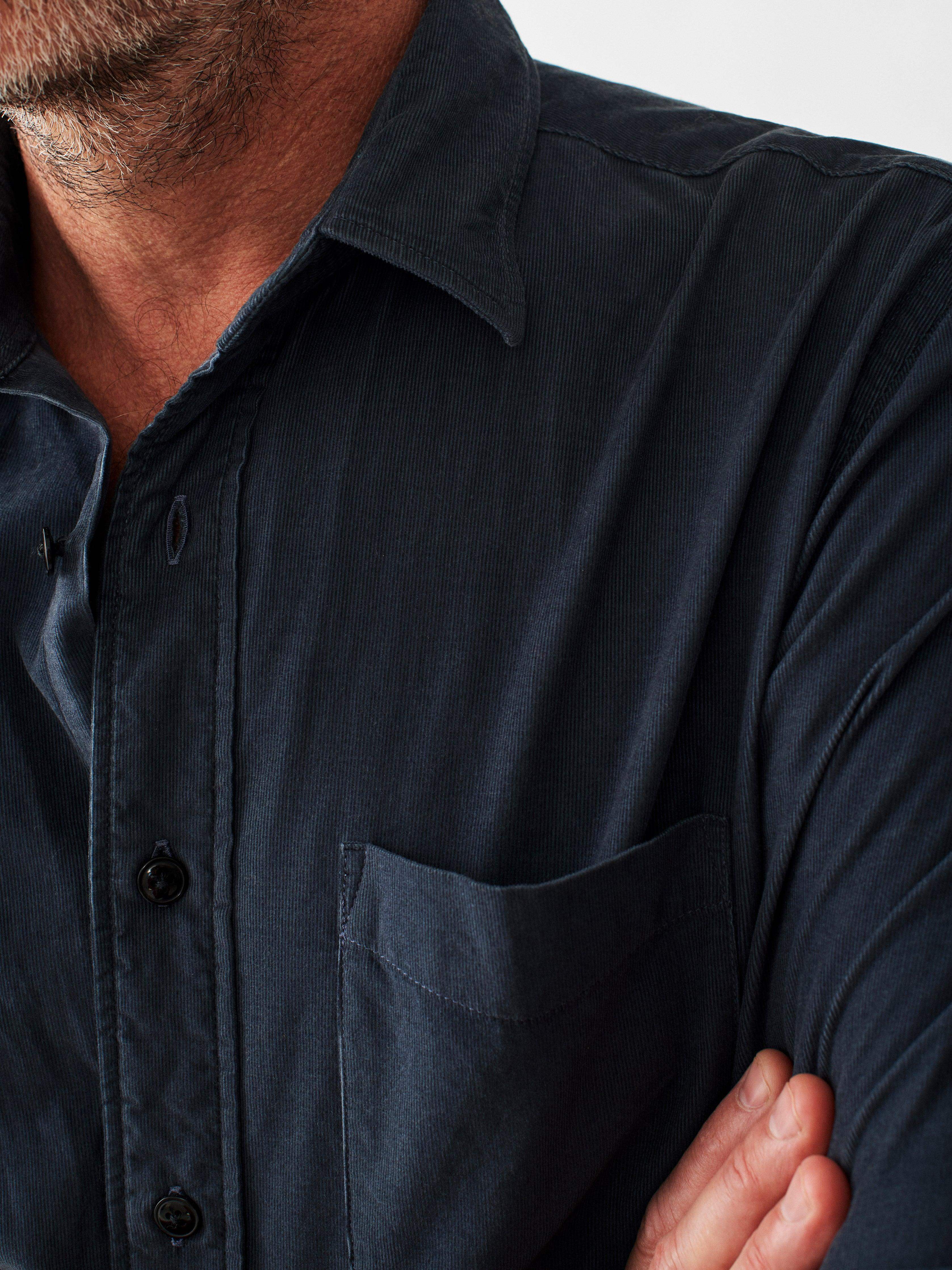 Stretch Corduroy Shirt - Navy
