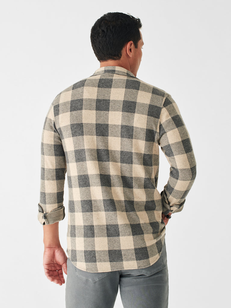 Legend™ Sweater Shirt (Tall) - Tan Charcoal Buffalo | Faherty Brand