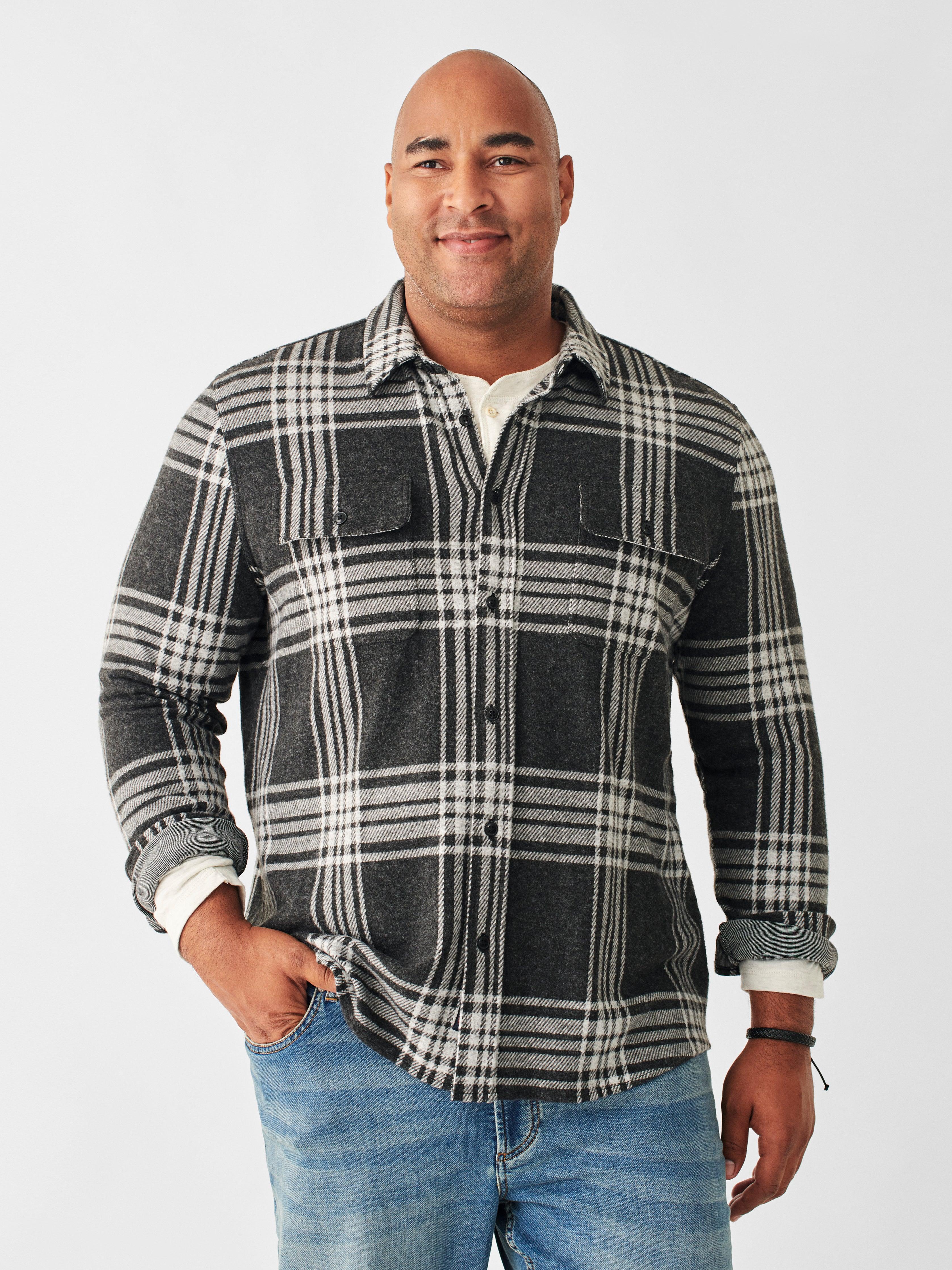 Legend™ Sweater Shirt - Charcoal Bone Plaid