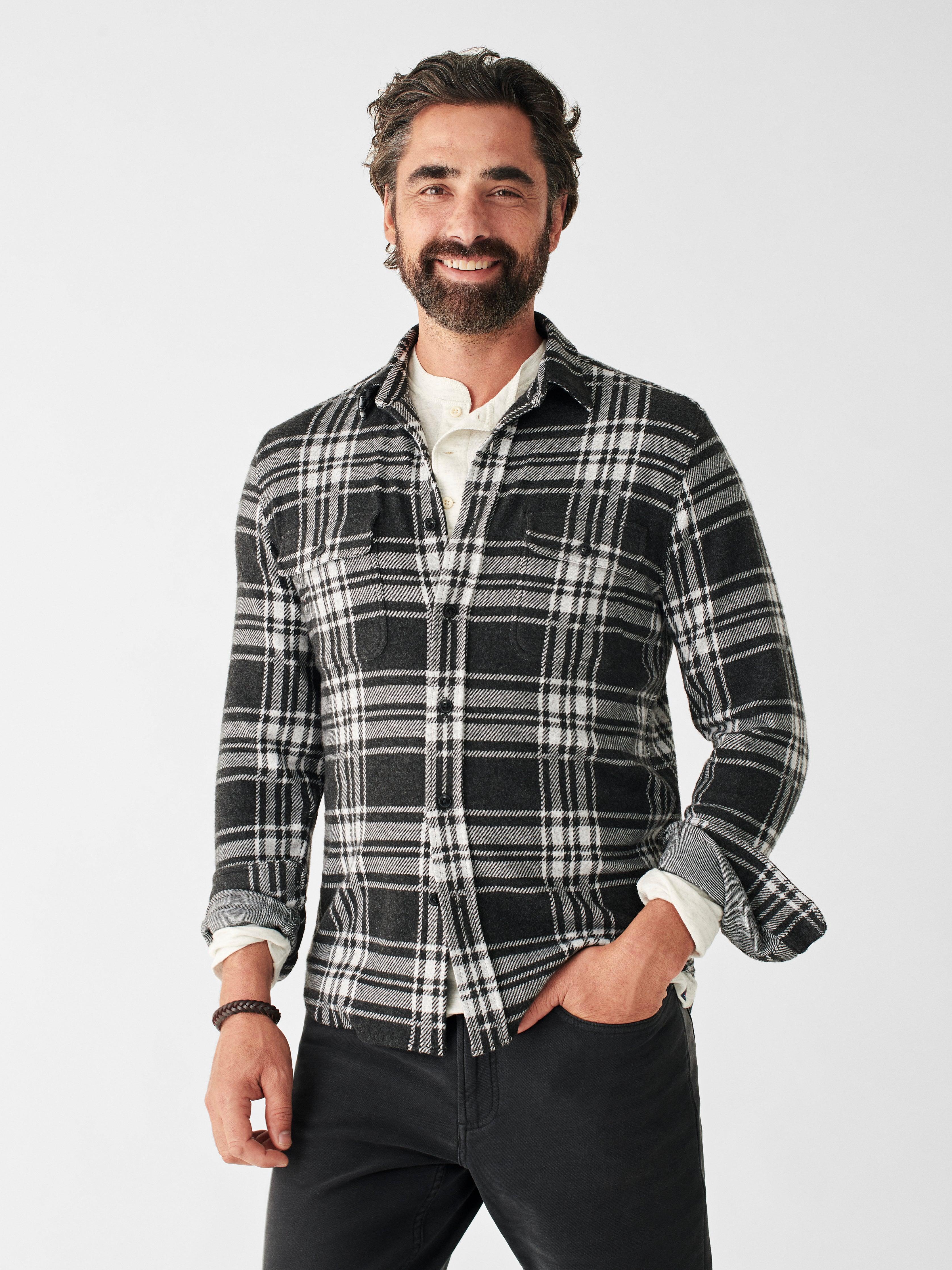 Legend™ Sweater Shirt - Charcoal Bone Plaid