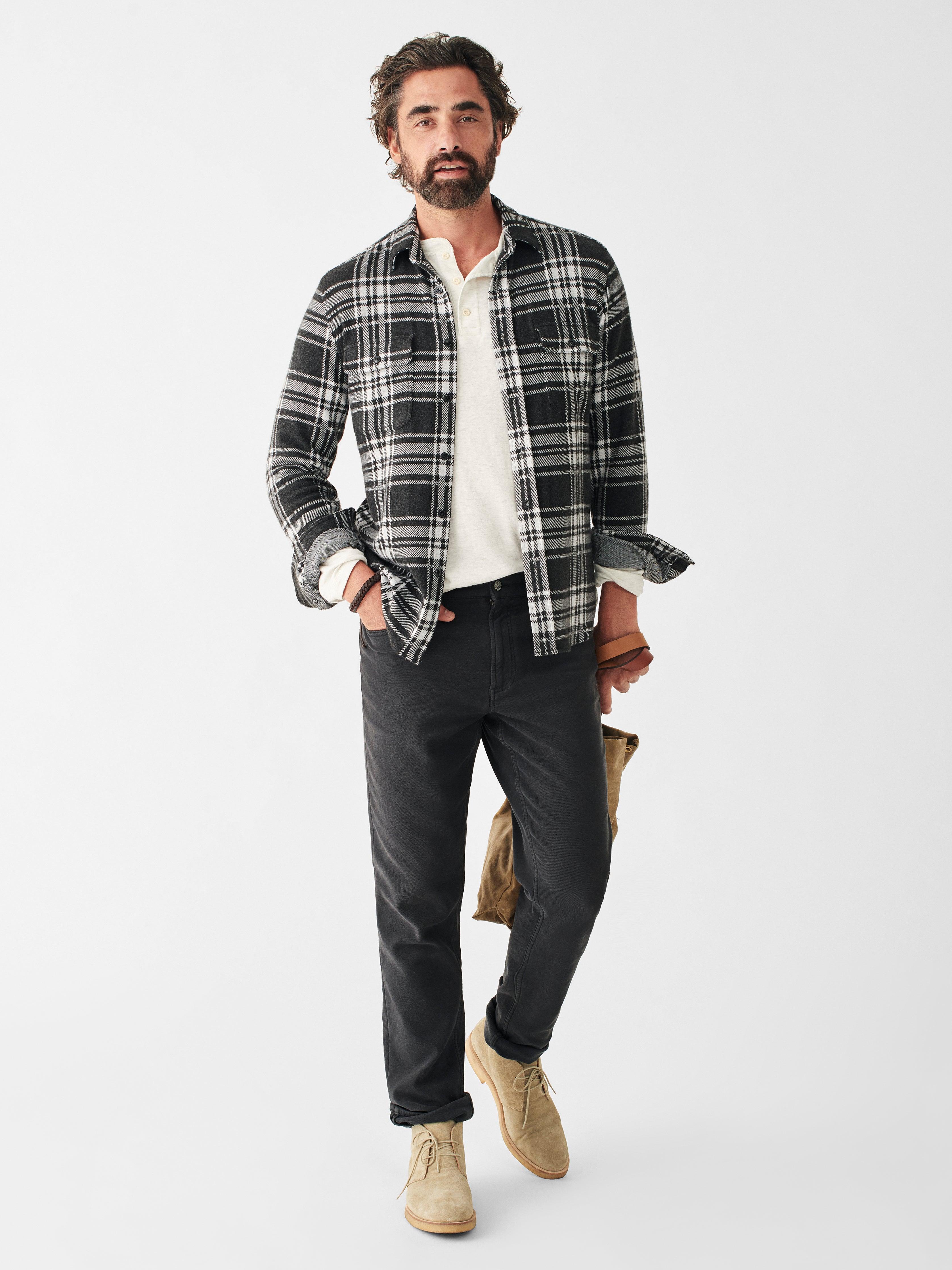 Legend™ Sweater Shirt - Charcoal Bone Plaid