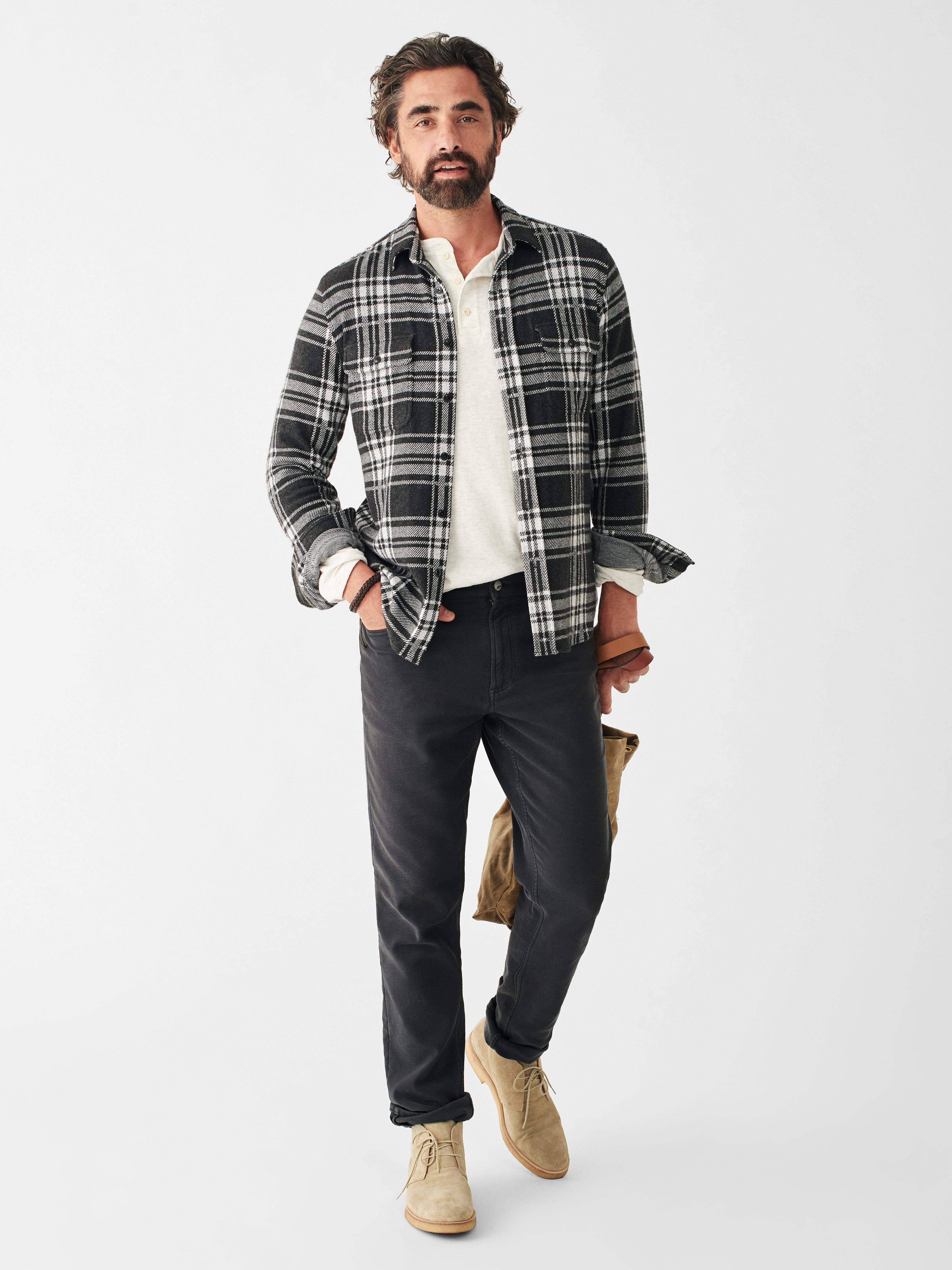 Legend™ Sweater Shirt - Charcoal Bone Plaid