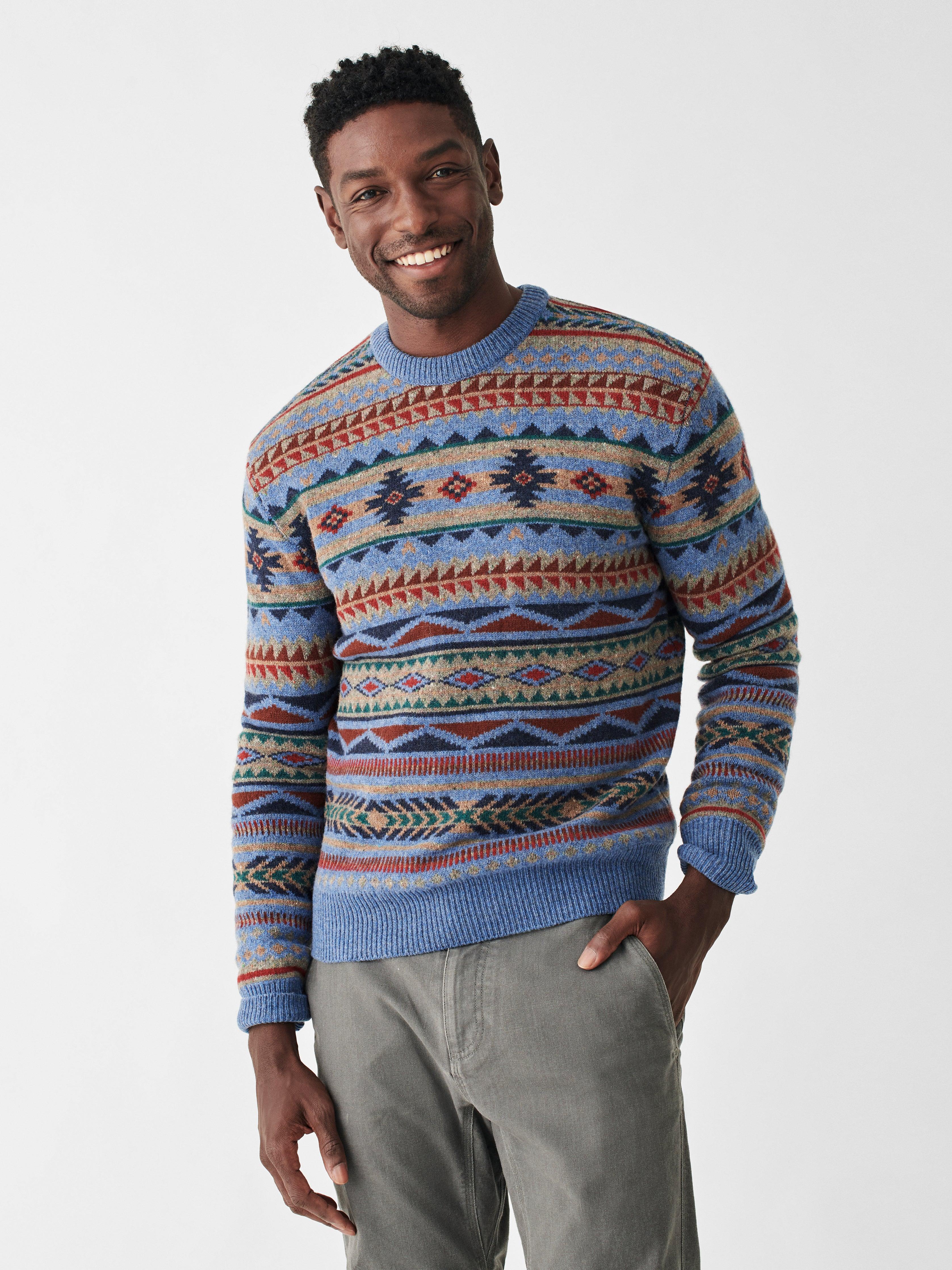 Blue fair isle sweater best sale