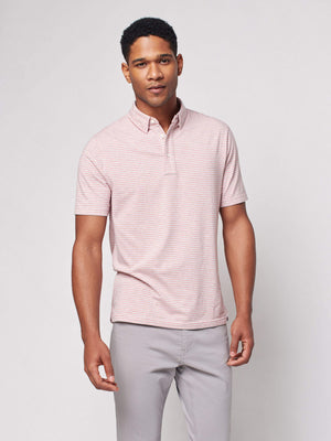 Short-Sleeve Movement Polo - Rose Madaket Stripe