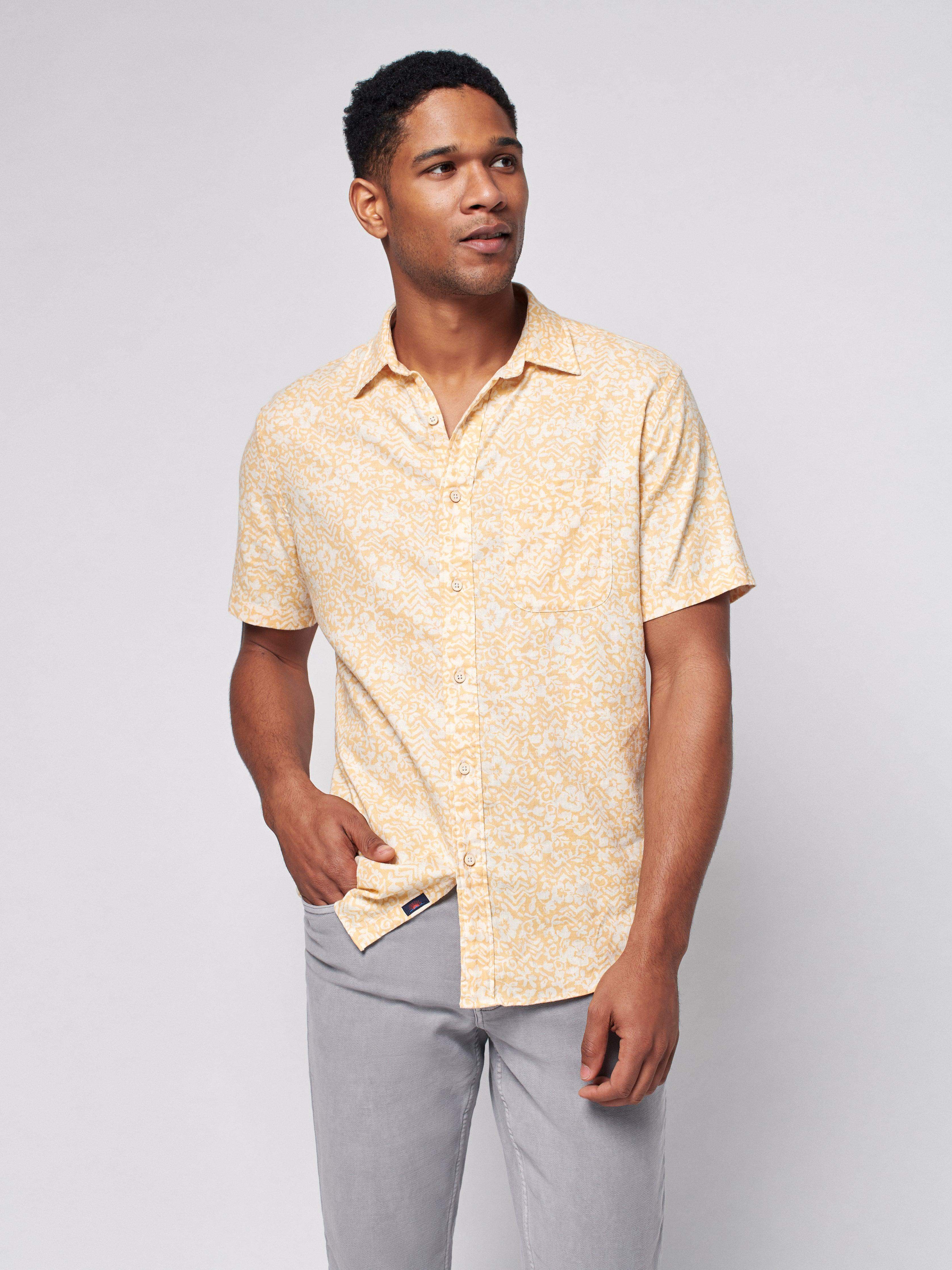 Short-Sleeve Breeze Shirt - Hilo Wheat Floral