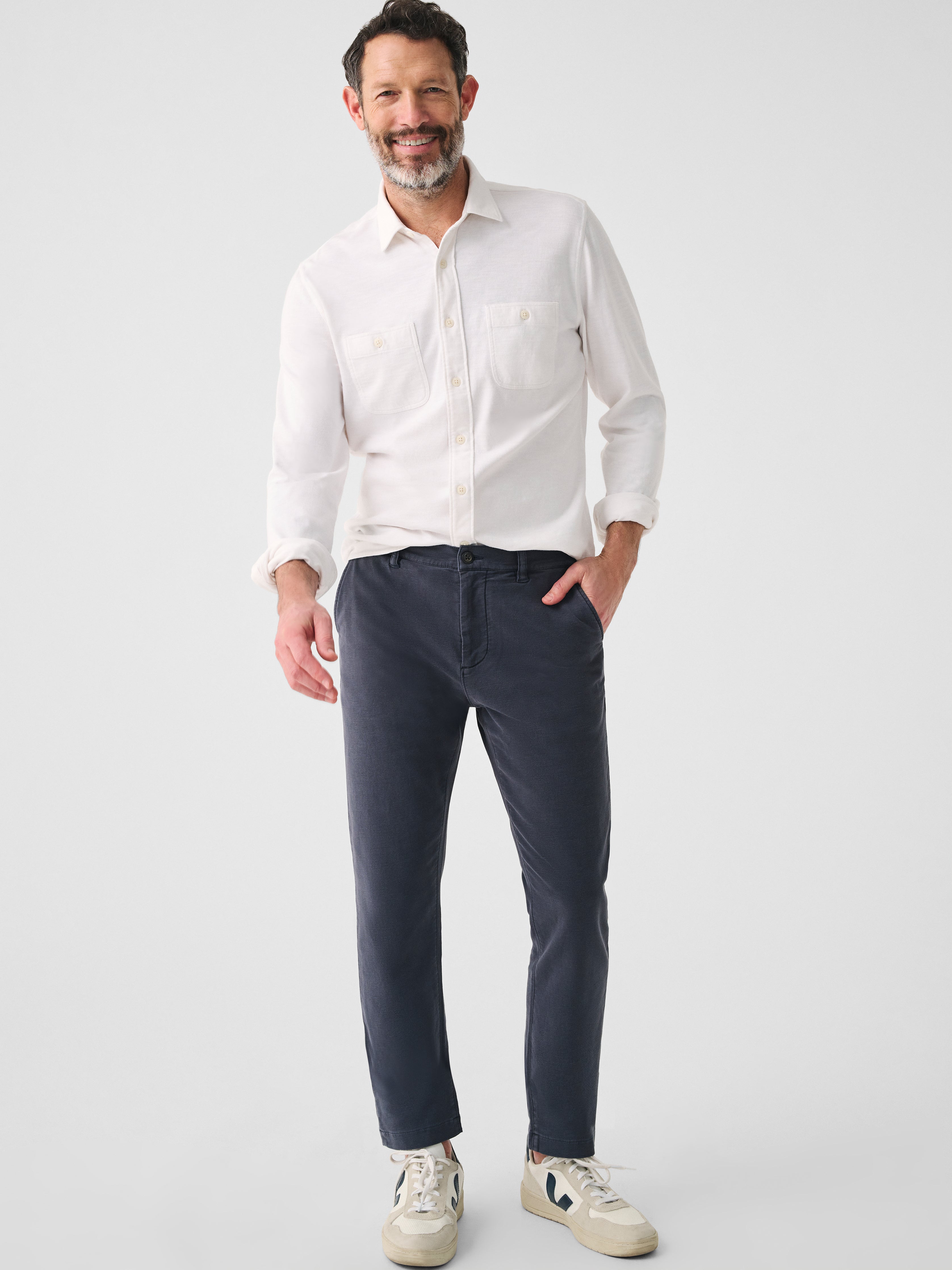 Fitted trousers in light blue 63312 -clothing for men online-STYLER