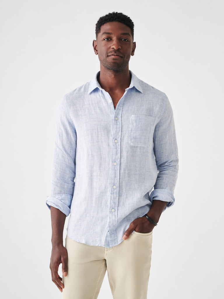 Laguna Linen Shirt - Light Blue Melange | Faherty Brand