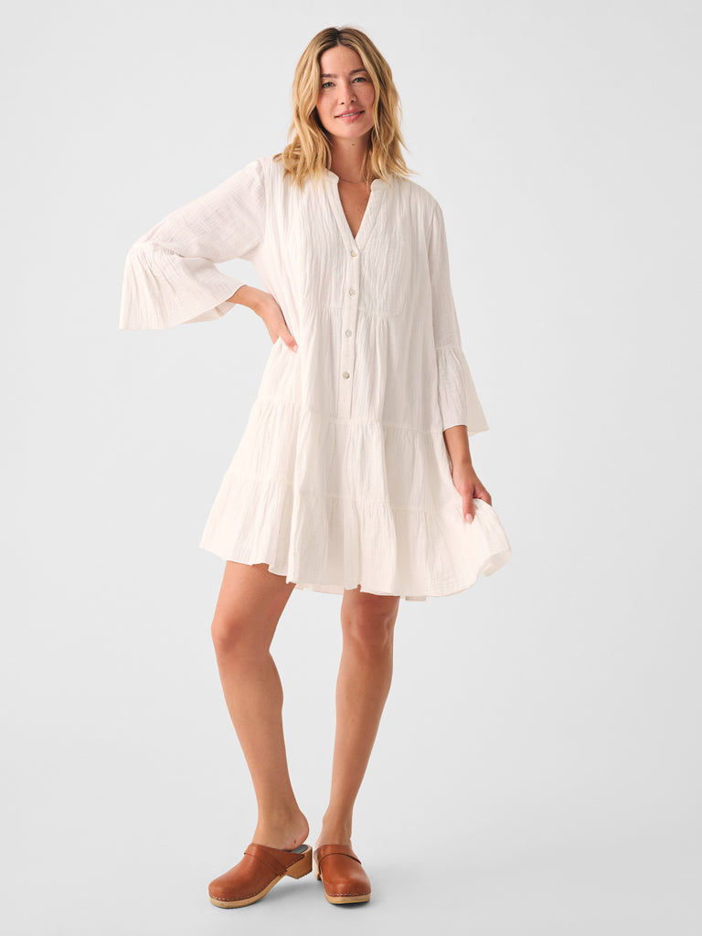 Dream Cotton Gauze Kasey Dress - White | Faherty Brand