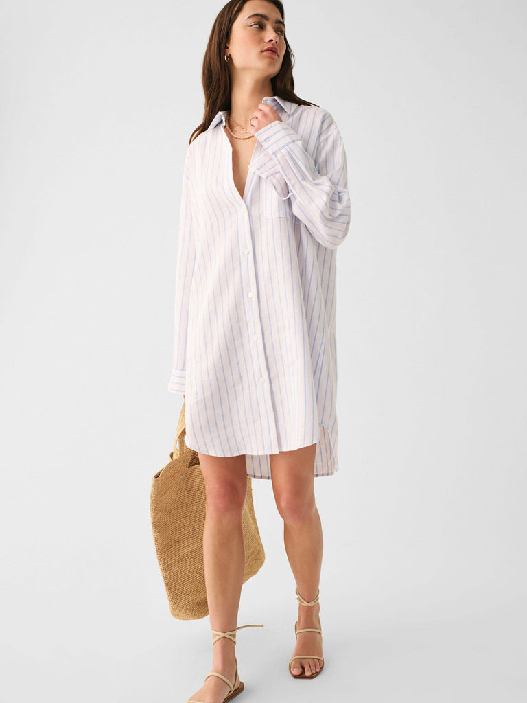 Laguna Linen Dress Pier Stripe Faherty Brand