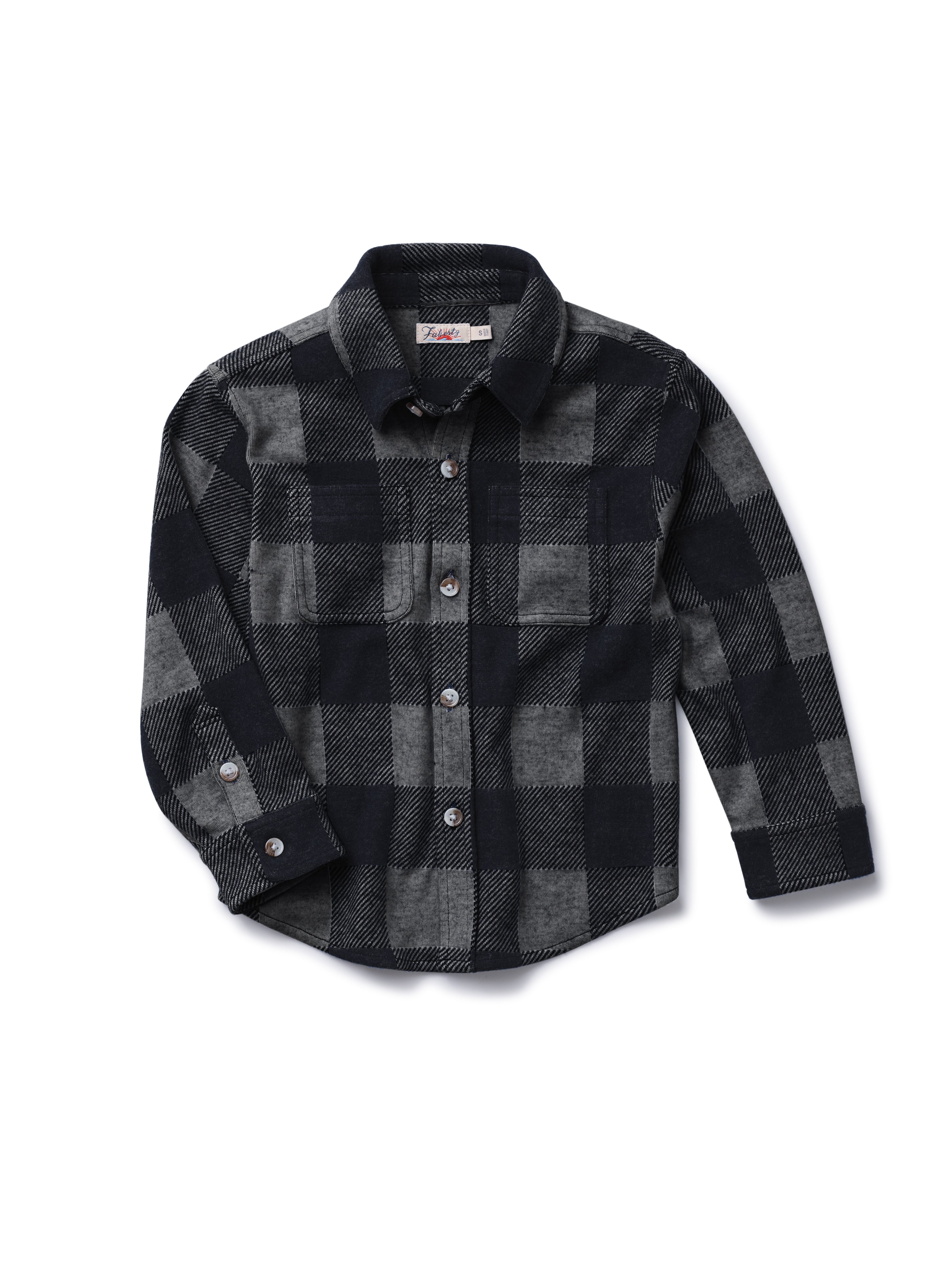 Kids Legend™ Sweater Shirt - Charcoal Black Buffalo | Faherty Brand